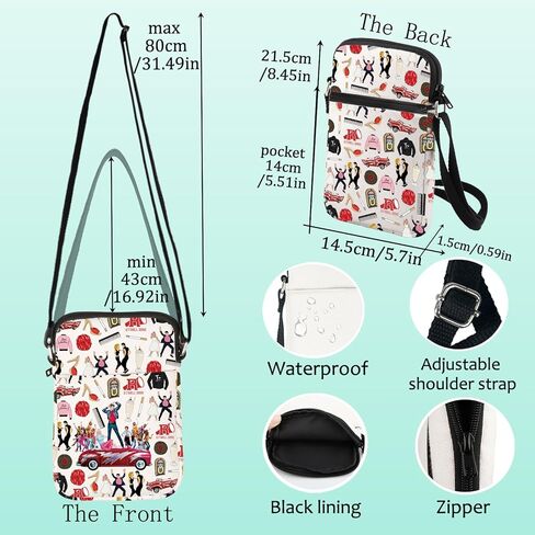 LEVLO Grease Musical Crossbody Bag Danny & Sandy Fans Gift Broadway Grease Shoulder Bag Grease Theatre Merch in Saudi Arabia