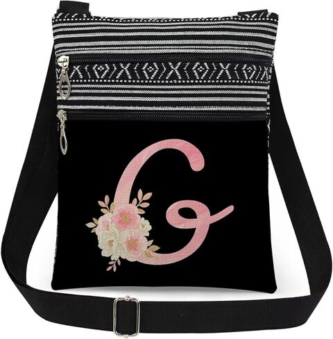A-Z Letters Crossbody Bag Personalized Present for Women Wedding Birthday Beach Holiday Mom Teachers Friends in Saudi Arabia