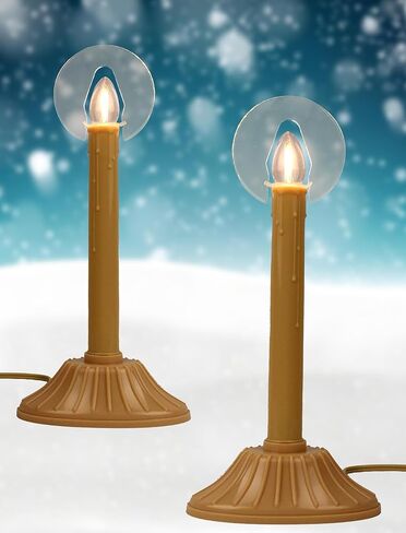 Traditional Electric Window Candles (Set of 3) — Classic ​Cream​ Plug-in Candlesticks with Warm White Light for a Timeless Christmas & Holiday Welcome in Saudi Arabia