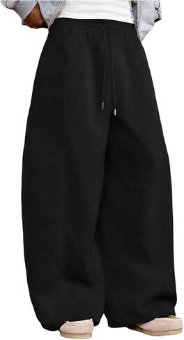 GORGLITTER Men's Baggy Sweatpants Wide Leg Barrel Elastic Waist Drawstring Casual Loose Joggers Track Pant in Saudi Arabia