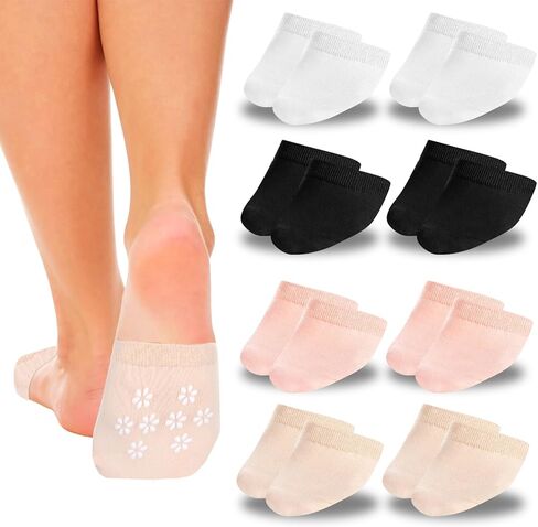 8 Pairs Toe Socks Womens for Mules Seamless Grip Half Toe Topper Covers No Show Invisible Non-slip Liners for Clogs in Saudi Arabia