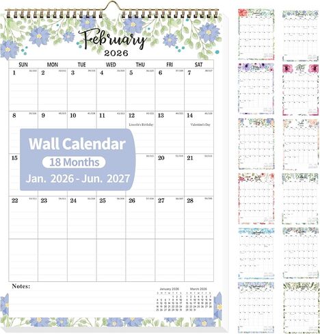 Wall Calendar 2025, Large Cat Calendar 2025-2026 from Jan. 2025 to Jun. 2026, 18 Monthly Hanging Wall Calendars with Thick Paper for Organizing at Home Office - Cute Cats Calendar 12"x17" Vertical in Saudi Arabia