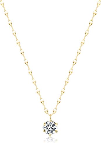 SLUYNZ 925 Sterling Silver Round CZ Choker Necklace Chain for Women Teens Cubic Zirconia Pendant Necklace Shiny in Saudi Arabia