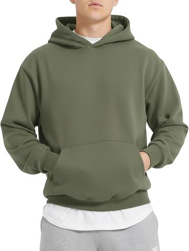 PAODIKUAI Men Hoodie Sweatshirt Loose Fit Fashion Pullover Hoodie Casual Long Sleeve Hooded Sweatshirt with Pocket in Kuwait