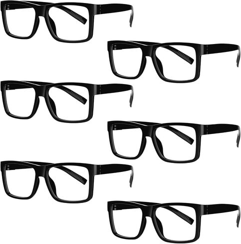 Eyekepper 6 Pack Oversized Blue Light Blocking Reading Glasses Men Computer Readers with Screwless Metalless Spring Hinge in Saudi Arabia
