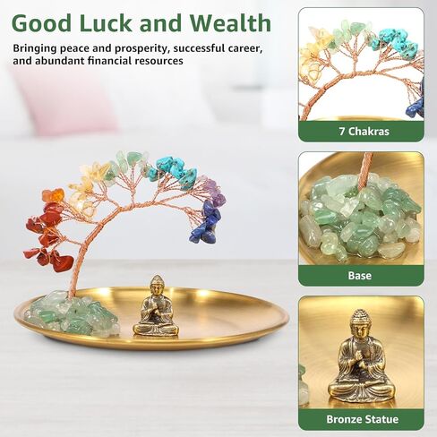 Tree and Buddha Decor Buddha Statue with Tree of Life Handmade and Statue Zen Chakra Decor for Luck Wealth Home Yoga Meditation in Saudi Arabia