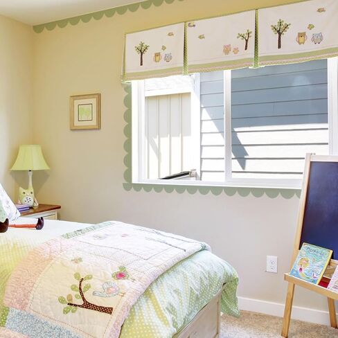 Scallop Border Wall Sticker，Door Edge Scallop Decorative Art Stickers，Scallop Peel and Stick Border，for Nursery, Kids Bedroom Living Room Home Scandinavian Boho Painting Wall Décor. (Light Green) in Saudi Arabia
