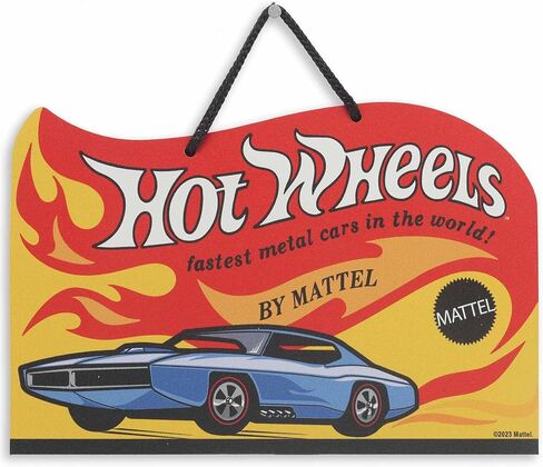 Mattel Hot Wheels Fastest Cars Hanging Metal Sign - Retro Hot Wheels Sign for Kids' Bedroom or Man Cave in Saudi Arabia
