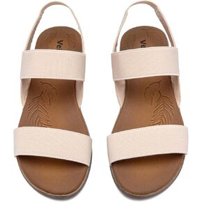 صنادل نسائية مسطحة كاجوال من Veittes - صنادل مسطحة صيفية بأشرطة مرنة قابلة للتعديل وأربطة مزدوجة in Kuwait