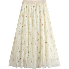 تنانير Verdusa النسائية ذات الثنيات الزهرية، ملابس بوهو شيك واسعة على شكل حرف A، تنورة طويلة للغداء in Kuwait