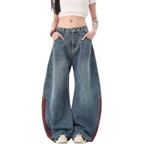 Baggy Jeans for Women Men Wide Leg Barrel Jeans Striped Loose Denim Pants Casual Sweatpants Vintage Clothes in Kuwait