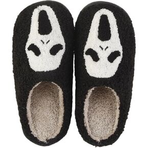 Halloween Slippers For Womens Mens Home Elastic Comfy Fuzzy Soft Bedroom Warm Anti-Skid Sole Winter Cute Indoor Outdoor Retro Memory Foam Shoes in Saudi Arabia