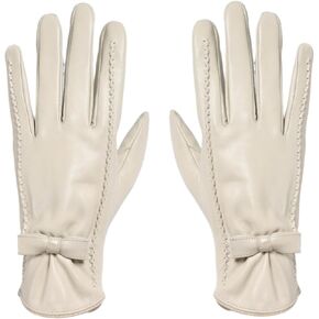 Winter Gloves Women Women'S Winter Fleece-Lined, Warm, Windproof, Touchscreen, Thin Faux Sheepskin Bow in Saudi Arabia