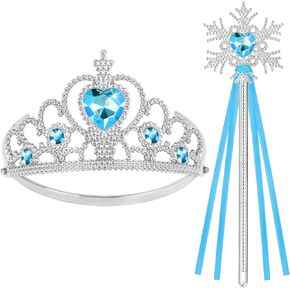 Vicloon 2PCS Princess Crown and Wands, Princess Tiara Jewelry Toy, Princess Dress Up Accessories for 3-6 Little Girls in Saudi Arabia