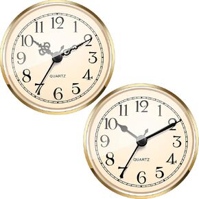 Outus 2 Pack 3-1/2 بوصة (90 مم) ساعة حركة كوارتز ملائمة/إدراج مع زخرفة ذهبية وأرقام عربية، وجه أبيض in Saudi Arabia