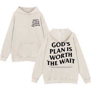 Christian Graphic Hoodies for Women God Bible Verse Oversized Hoodie Religious Letter Print Acid Wash Sweatshirts in Saudi Arabia