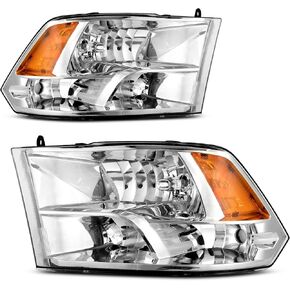 LEDKINGDOMUS Headlight Assembly, DOT-certified, Compatible with 2006 2007 2008 Dodge Ram 1500/06-09 Dodge Ram 2500 3500 Pickup Headlamp Replacement Black Housing Amber Reflector Clear Lens in Kuwait