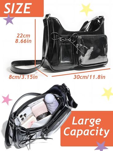Ita Shoulder Bag For Women,Kawaii Shoulder Crossbody,Ita Messenger Bag,Pin,Cards and Dolls Display,Clear Purse in Saudi Arabia