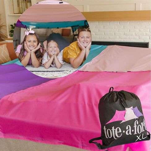 Tote a Fort Starry XL Blanket Fort Building Kit for Kids, 4 Blanket TOTEAFORT Toy, Make a Portable Playhouse, Play Tent Boy and Girl Indoor Outdoor Build Set, STEM Children Toy, Ages 4, 8, 12 + in Saudi Arabia