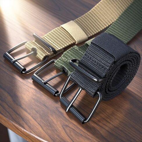 Tactical Belts Men's Outdoor Sport Simple Practical Weave Nylon Canvas Cowboy Pants Women Belt (47Inches Length) in Saudi Arabia