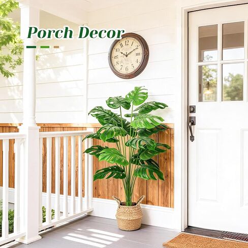 نباتات وهمية بطول 44 بوصة من Der Rose مع سلة نباتات Monstera صناعية كبيرة في الداخل، شجرة صناعية سهلة التجميع للمكتب في الهواء الطلق وغرفة المعيشة وغرفة النوم وديكور المنزل in Saudi Arabia
