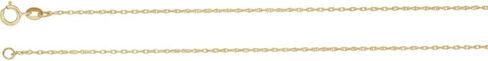 Diamond2Deal 18K Yellow Gold 1mm Solid Rope Chain Necklace in Saudi Arabia