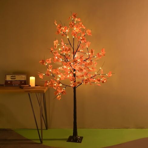 Artificial Lighted Maple Tree with 96 Warm White LED Lights, Indoor Outdoor Home Party Thanksgiving Christmas Decor(6FT/96LED) in Saudi Arabia