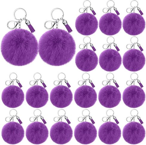 Nosiny 20 Pcs Cheer Faux Pom Pom Keychains Cheer Team Keychains Gifts Bulk Cheerleading Keyring Charm with Tassel for Cheer Team Sport Accessory in Saudi Arabia