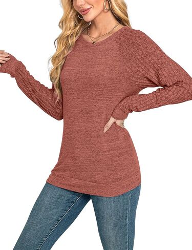 Desol Long Sleeve Shirts for Women, Tunic Tops for Women Casual Loose Fit Crew Neck, 2025 Fall Fashion Pullover Sweaters in Saudi Arabia