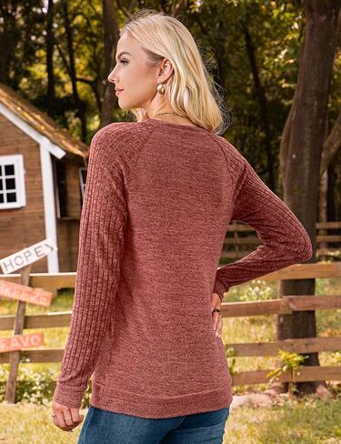 Desol Long Sleeve Shirts for Women, Tunic Tops for Women Casual Loose Fit Crew Neck, 2025 Fall Fashion Pullover Sweaters in Saudi Arabia