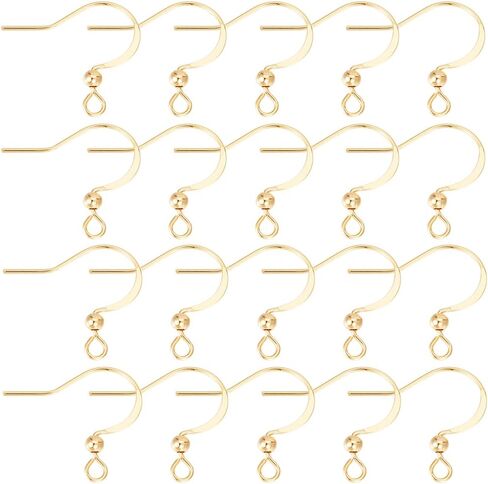 SUNNYCLUE 1 Box 120Pcs Real Platinum Plated Earring Hooks Ear Wire Hooks with Ball Brass French Earring Fish Hook Silver Earwires Findings for Jewelry Making Accessories Supplies DIY Dangle Earrings in Saudi Arabia