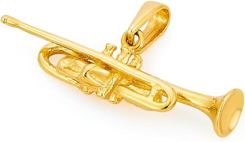 14k Yellow Gold Trumpet Charm Pendant in Saudi Arabia