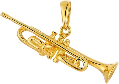14k Yellow Gold Trumpet Charm Pendant in Saudi Arabia