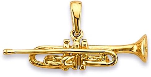 14k Yellow Gold Trumpet Charm Pendant in Saudi Arabia