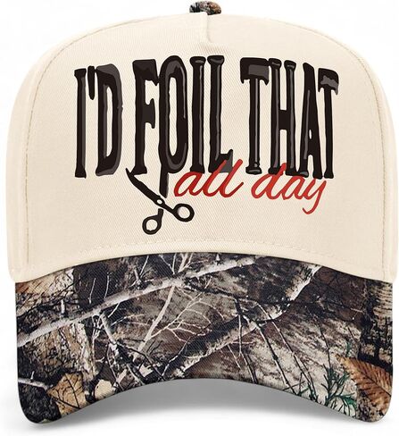 I'd Foil That All Day Hat | Hairstylist | Premium Adjustable Snapback Baseball Vintage Trucker Hat for Men & Women in Saudi Arabia