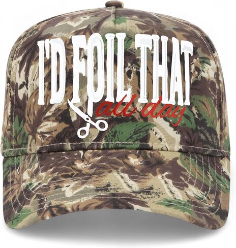 I'd Foil That All Day Hat | Hairstylist | Premium Adjustable Snapback Baseball Vintage Trucker Hat for Men & Women in Saudi Arabia