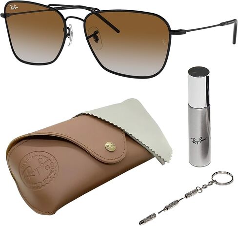 Ray-Ban RBR0102S CARAVAN REVERSE Square Shaped Sunglasses for Men & Women with Official RAYBAN Eyewear Kit in Saudi Arabia
