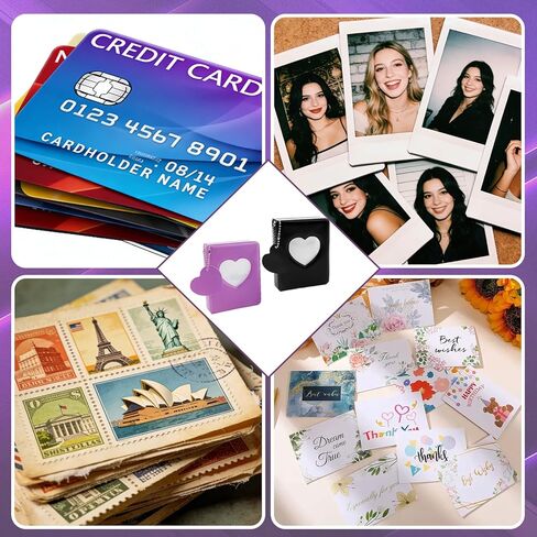 2PCS 3 Inch Photocard Binder, Mini Photo Album Kpop Photo Card Binder with Heart Hollow Design - PVC Photo Card Binder for IDs, Tickets, Collectibles PU Leather Binder Cover for Trading Card in Saudi Arabia