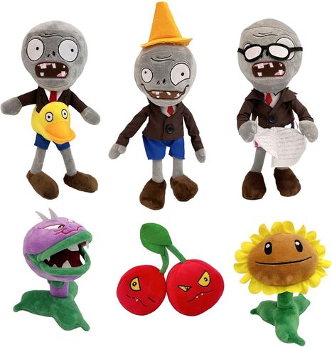 Dyharnsty 6pcs Plants and Zombies Plush vs Toys Sets PVZ Plush Stuffed Toys Soft Figure Doll Great Birthday Gifts for Kids in Saudi Arabia