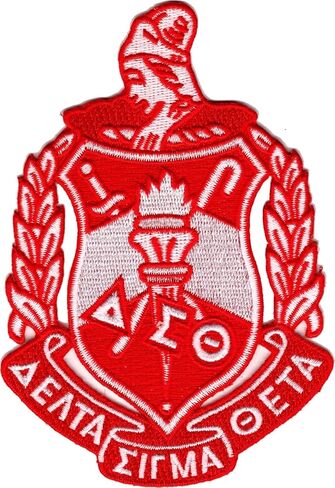 رقعة قابلة للكي بشعار Delta Sigma/Σ Theta Crest [أحمر - 5 بوصة T] - رقم التعريف #13765 in Saudi Arabia