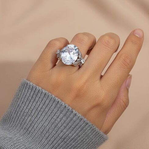 1pc Extra Large Oval Zircon Butterfly Ring Elegant Wedding Rings for Women Suitable for Dating and Parties Stunning Jewelry Gift in Saudi Arabia