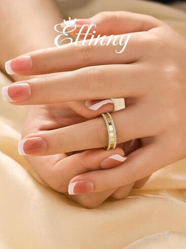 14K Gold Plated Wedding Ring for Women,925 Sterling Silver Stackable Eternity Travel Band in Saudi Arabia
