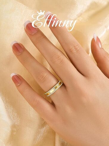 14K Gold Plated Wedding Ring for Women,925 Sterling Silver Stackable Eternity Travel Band in Saudi Arabia