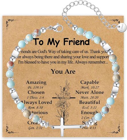 Cross Bracelet for Women, Christian Gifts for Women Her Confirmation Baptism Easter Gifts, Unique Gift for Friends Daughter Mom Sister in Christ Niece on Birthday Christmas in Saudi Arabia