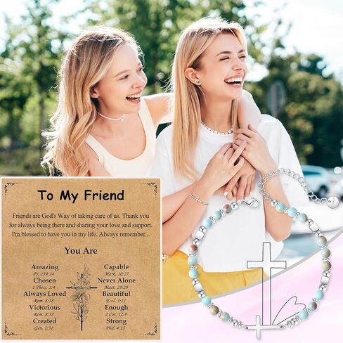 Cross Bracelet for Women, Christian Gifts for Women Her Confirmation Baptism Easter Gifts, Unique Gift for Friends Daughter Mom Sister in Christ Niece on Birthday Christmas in Saudi Arabia