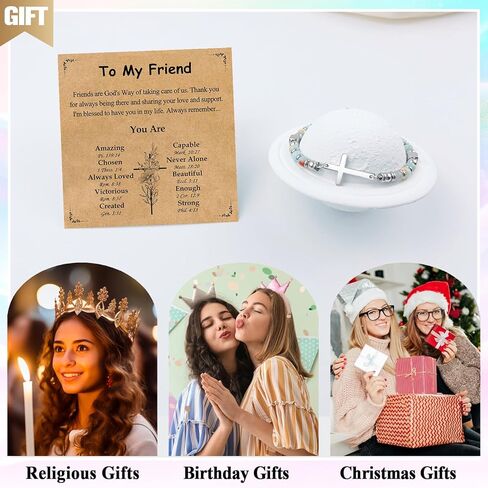 Cross Bracelet for Women, Christian Gifts for Women Her Confirmation Baptism Easter Gifts, Unique Gift for Friends Daughter Mom Sister in Christ Niece on Birthday Christmas in Saudi Arabia