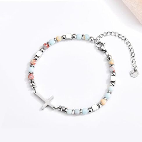 Cross Bracelet for Women, Christian Gifts for Women Her Confirmation Baptism Easter Gifts, Unique Gift for Friends Daughter Mom Sister in Christ Niece on Birthday Christmas in Saudi Arabia