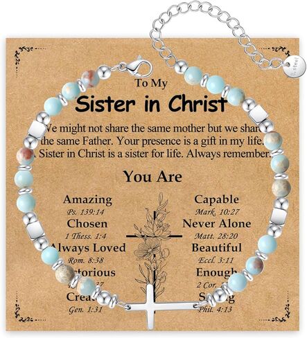 Cross Bracelet for Women, Christian Gifts for Women Her Confirmation Baptism Easter Gifts, Unique Gift for Friends Daughter Mom Sister in Christ Niece on Birthday Christmas in Saudi Arabia