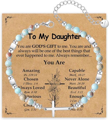 Cross Bracelet for Women, Christian Gifts for Women Her Confirmation Baptism Easter Gifts, Unique Gift for Friends Daughter Mom Sister in Christ Niece on Birthday Christmas in Saudi Arabia