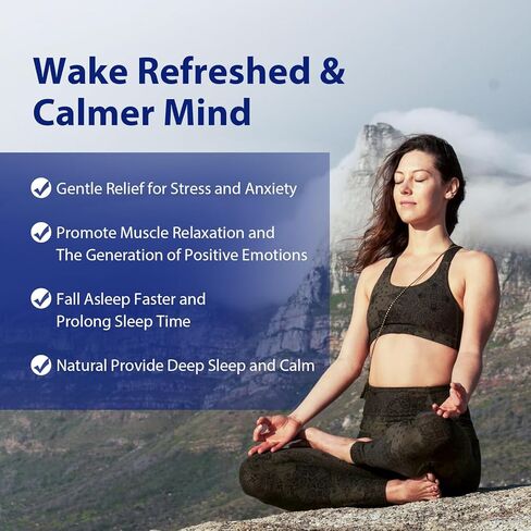 أكسيد المغنيسيوم والجليسينات قوة إضافية، مكمل طبيعي للمساعدة على النوم إيزي مايند، عالي الامتصاص، نوم مريح واسترخاء، انخفاض الكورتيزول، طبيعي لطيف، خالي من الميلاتونين، 60 كبسولة in Kuwait